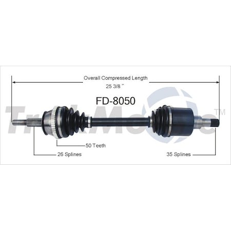Surtrack Axle Cv Axle Shaft, Fd-8050 FD-8050